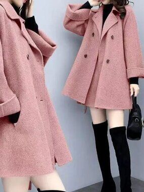 Lucuna Pink Double-Breasted Trench Coat and Skirt Combo YesStyle Asia Sz Medium